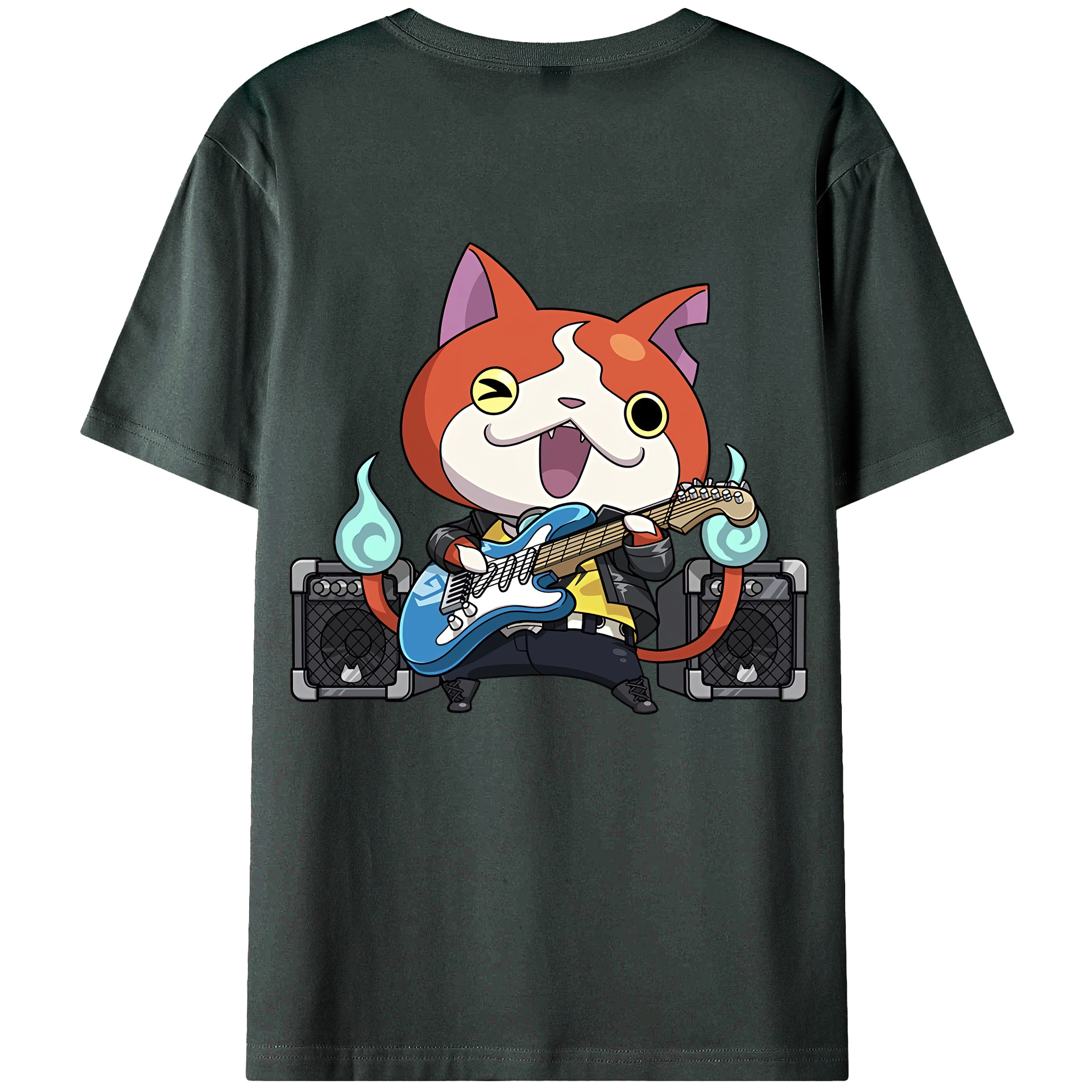 （画像用） 妖怪ウォッチ Yo-kai Watch 綿100％ メンズ半袖Tシャツ（バックプリント） 通気性